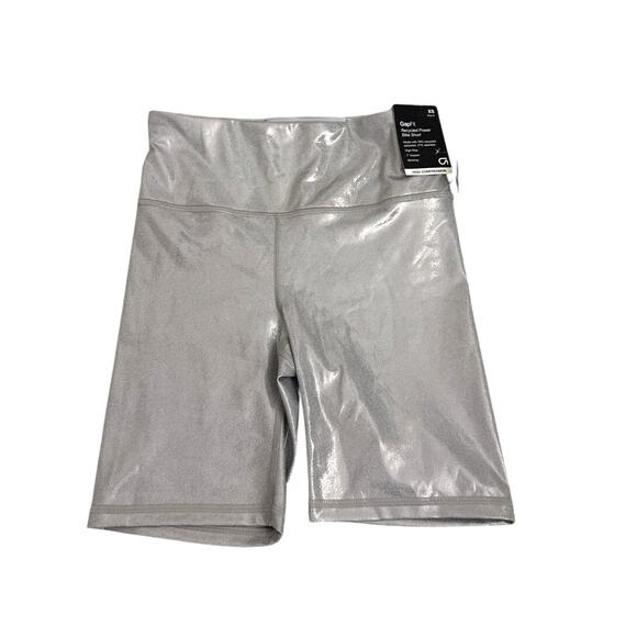 Gap Fit High Compression Silver Sparkle Bicycle Bike Shorts Size Women's XS NWT - Picture 1 of 3